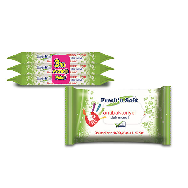 Fresh'n Soft - Antibakteriyel Islak Mendil 15 | Antibakteriyel Islak Mendil 15X3