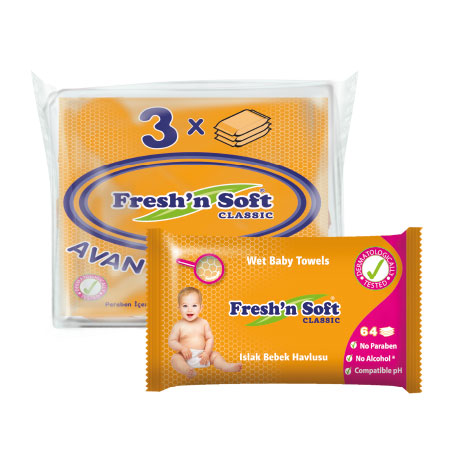 Fresh'n Soft - Klasik Islak Bebek Havluları  64 |
