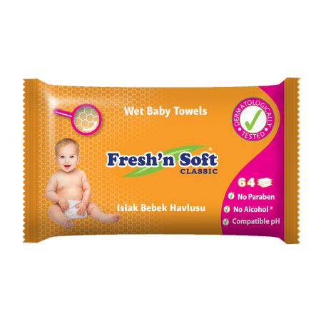 Fresh'n Soft - Classic Wet Baby Towels 64 